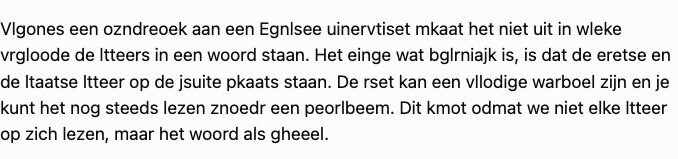 Letters binnen woord